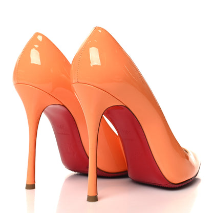 Christian Louboutin Patent Pigalle Follies 100 Pumps 38.5 Sunset 4 of 8