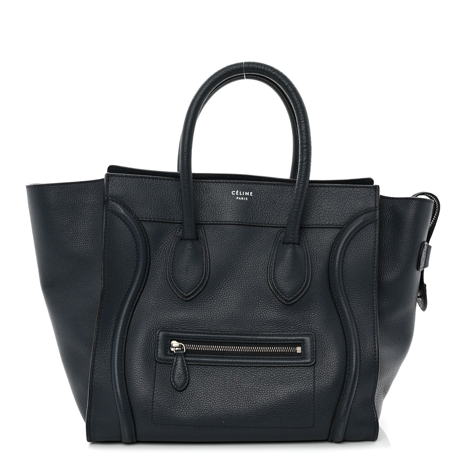 Celine Drummed Calfskin Mini Luggage Slate 1 of 14