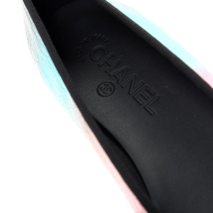 Chanel Laminated Calfskin Grosgrain Cap Toe CC Ballerina Flats 40 Multicolor Black 8 of 11