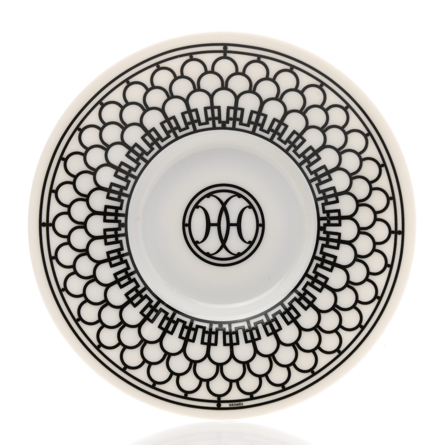 Porcelain H Deco Coffee Cup And Saucer Set Of 2 Black