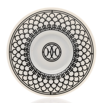 Hermes Porcelain H Deco Coffee Cup And Saucer Set Of 2 Black 7 of 14