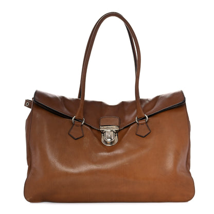 Prada Soft Calf Tote Brown 1 of 8