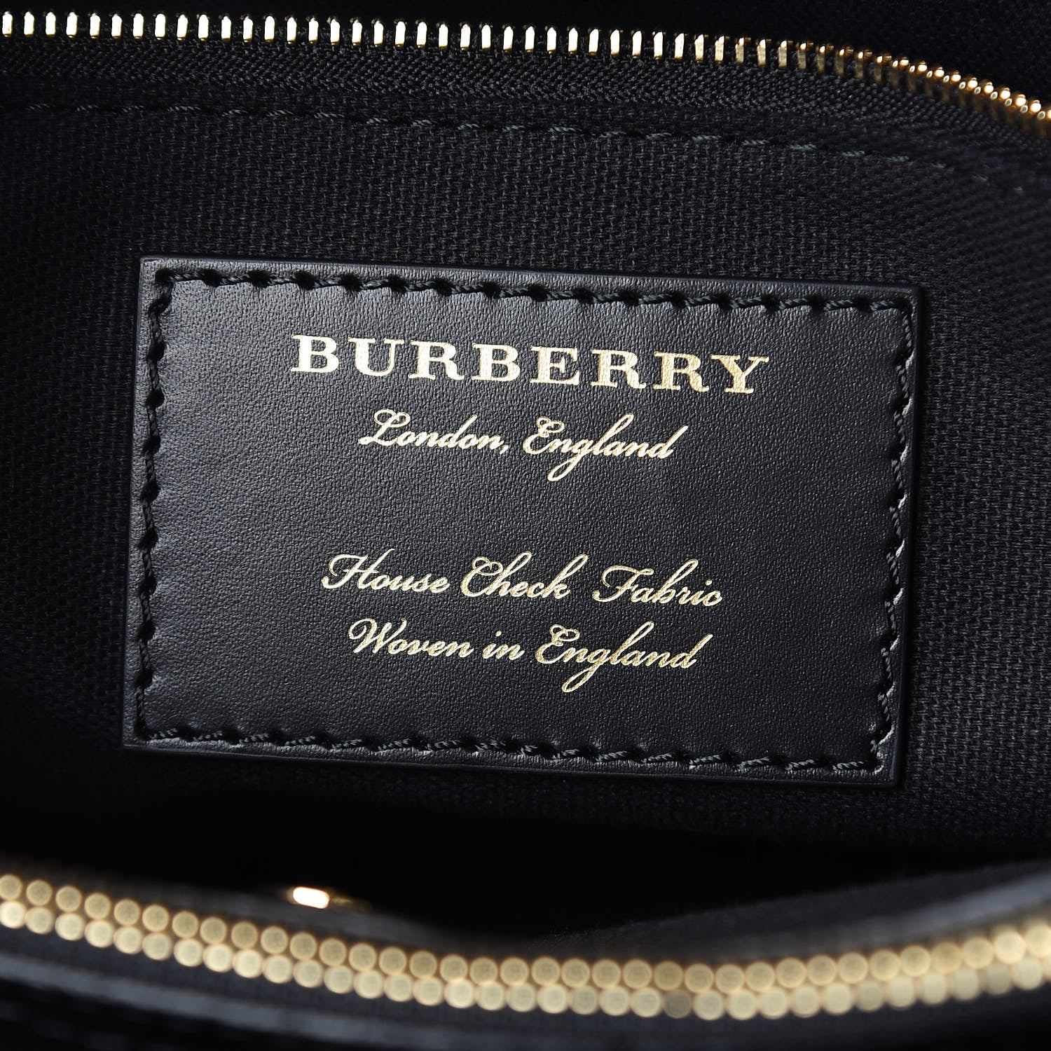 Burberry Derby Calfskin Vintage Check Medium Banner Tote Black 7 of 11