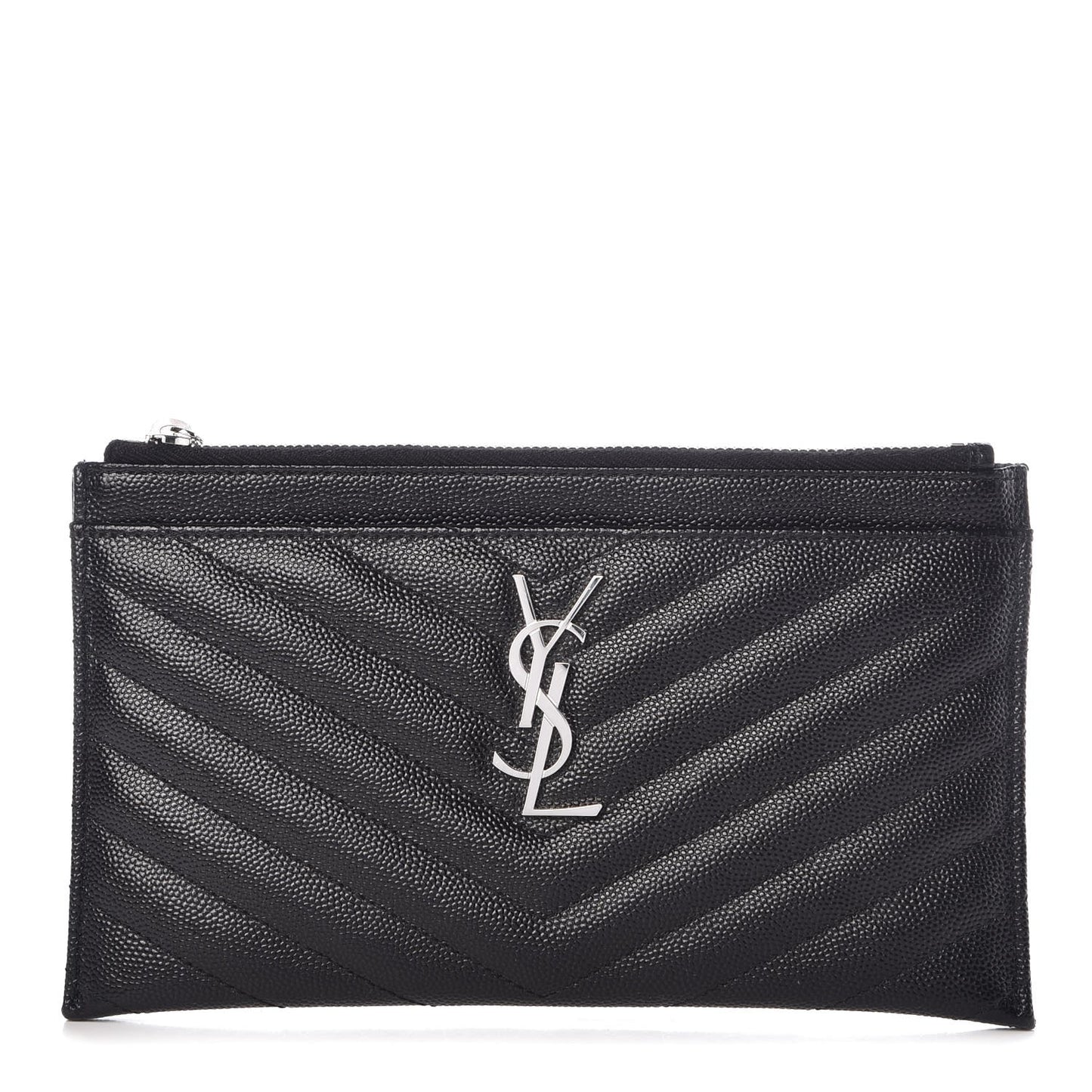 Grain De Poudre Chevron Monogram Bill Pouch Black