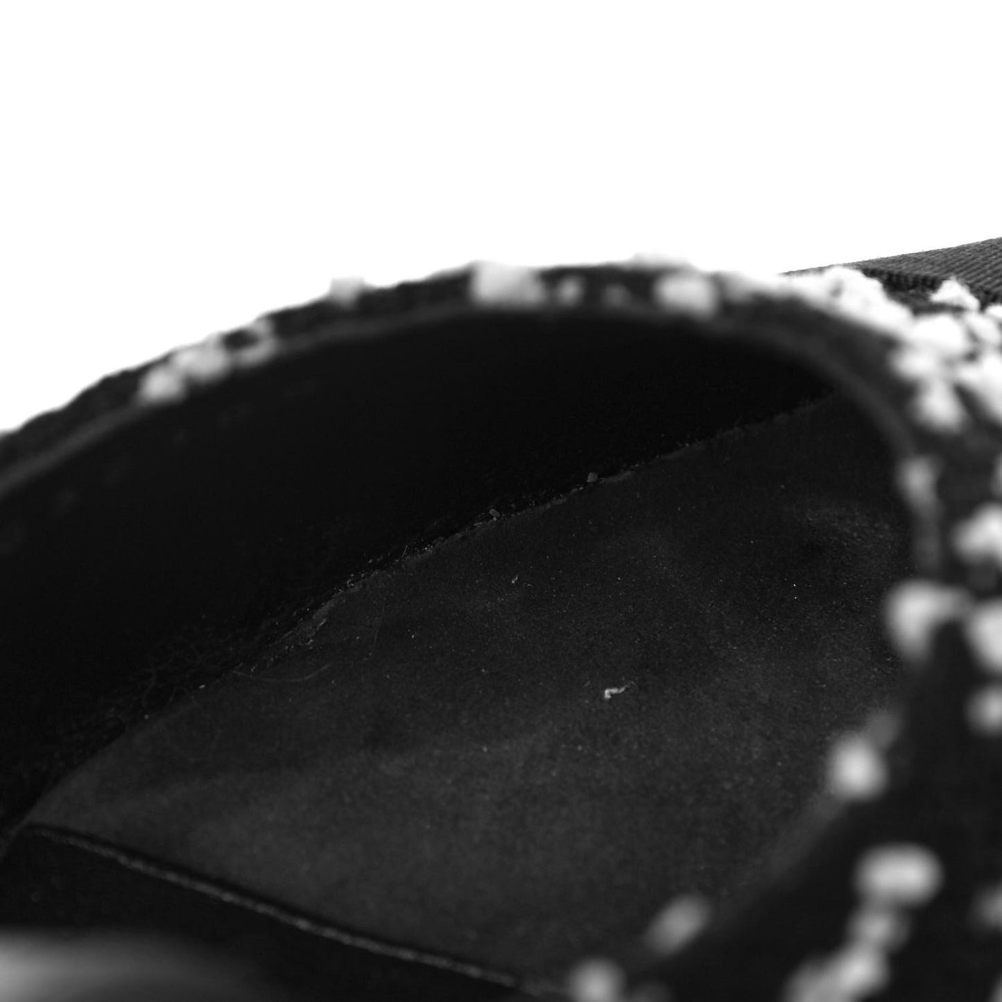 Tweed Pearl Mules 36 Black White