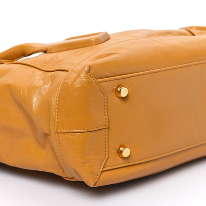 Bottega Veneta Paper Calfskin Maxi Intrecciato Medium Arco Slouch Yellow 9 of 11