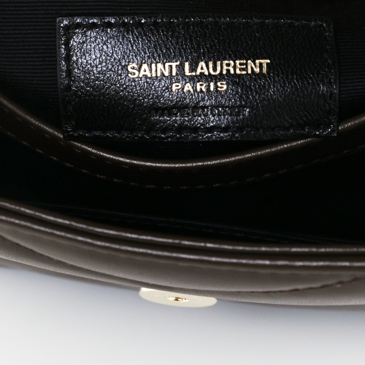 Saint Laurent Calfskin Y Quilted Monogram Toy Loulou Crossbody Bag Earth 7 of 10