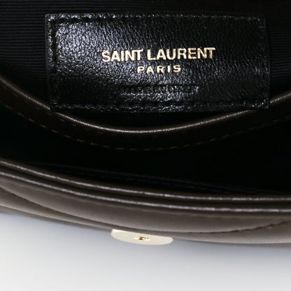 Saint Laurent Calfskin Y Quilted Monogram Toy Loulou Crossbody Bag Earth 7 of 10