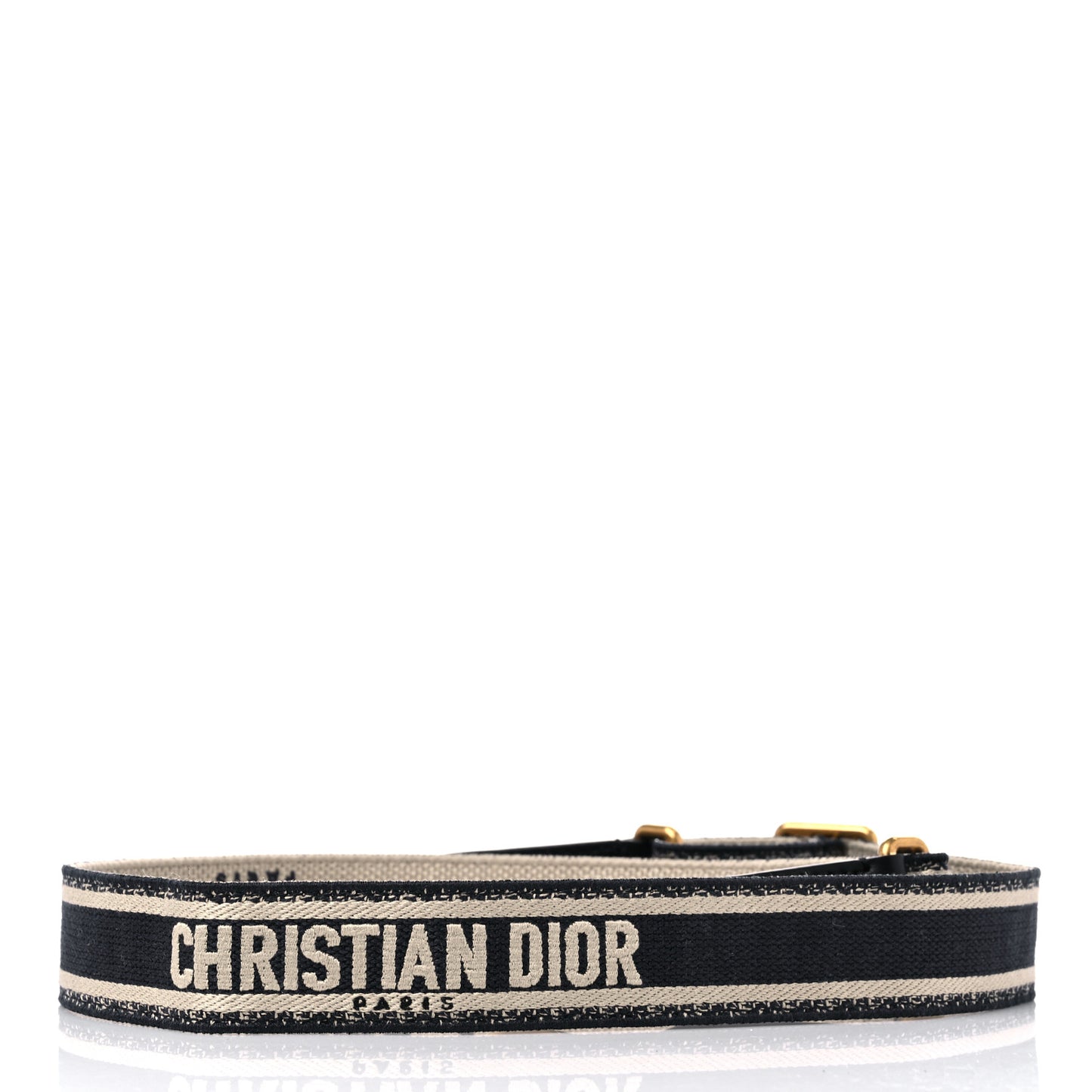 Canvas Embroidered Shoulder Strap Black