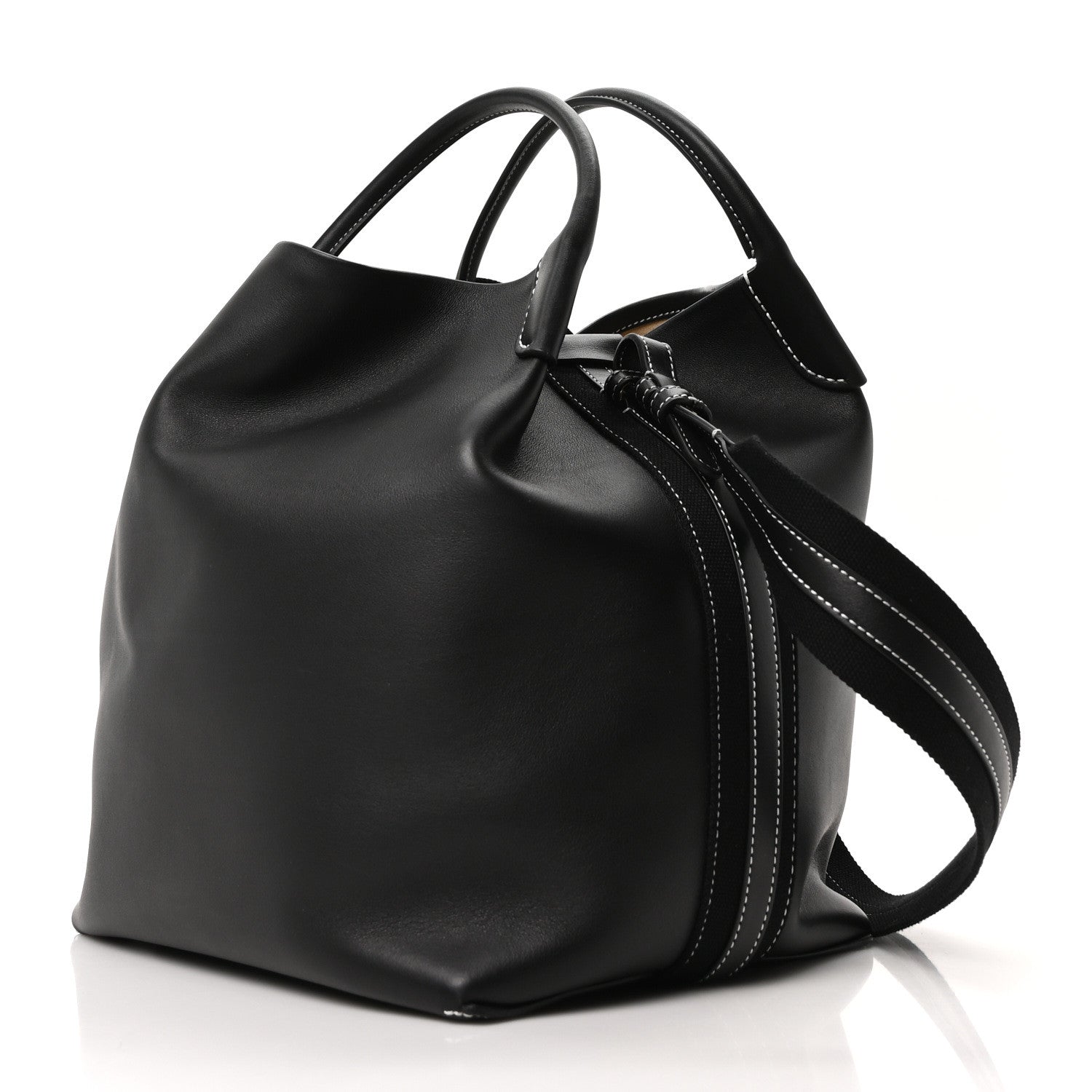 Loro Piana Smooth Calfskin Large Bale Bag Black 4 of 10