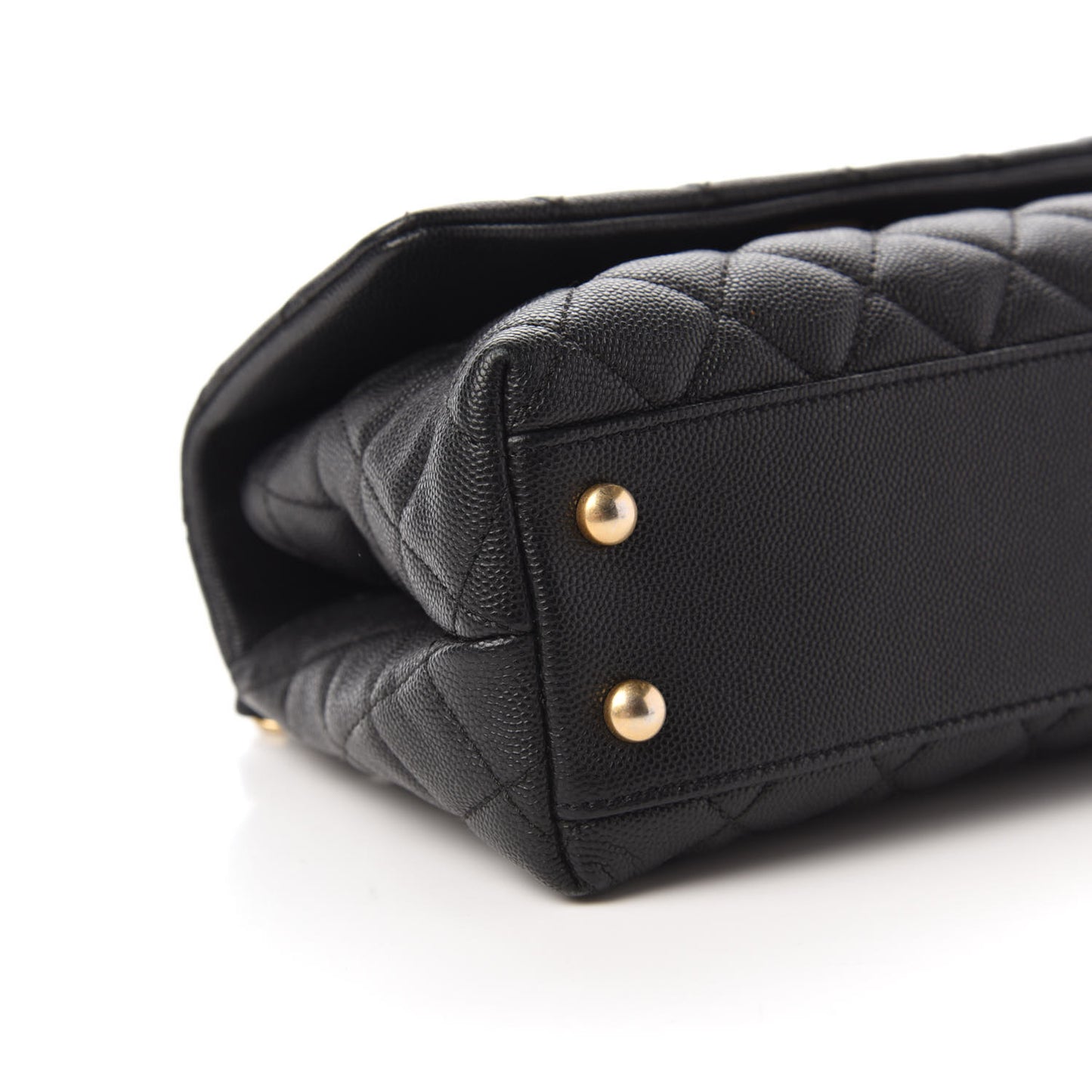 Caviar Quilted Mini Coco Handle Flap Black