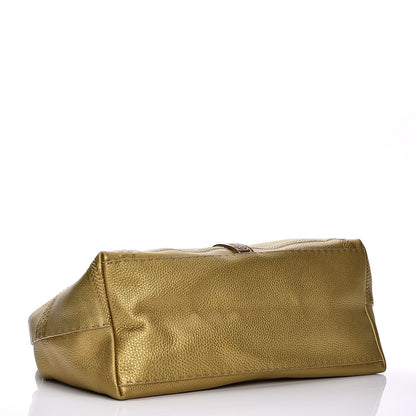 Fendi Calfskin Romano Selleria Large Villa Borghese Tote Gold 4 of 12