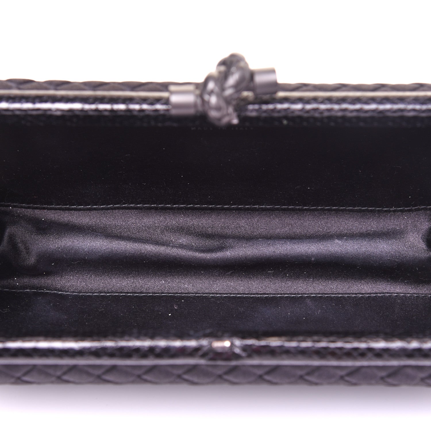 Bottega Veneta Satin Ayers Intreccio Impero Stretch Knot Clutch Black 5 of 10