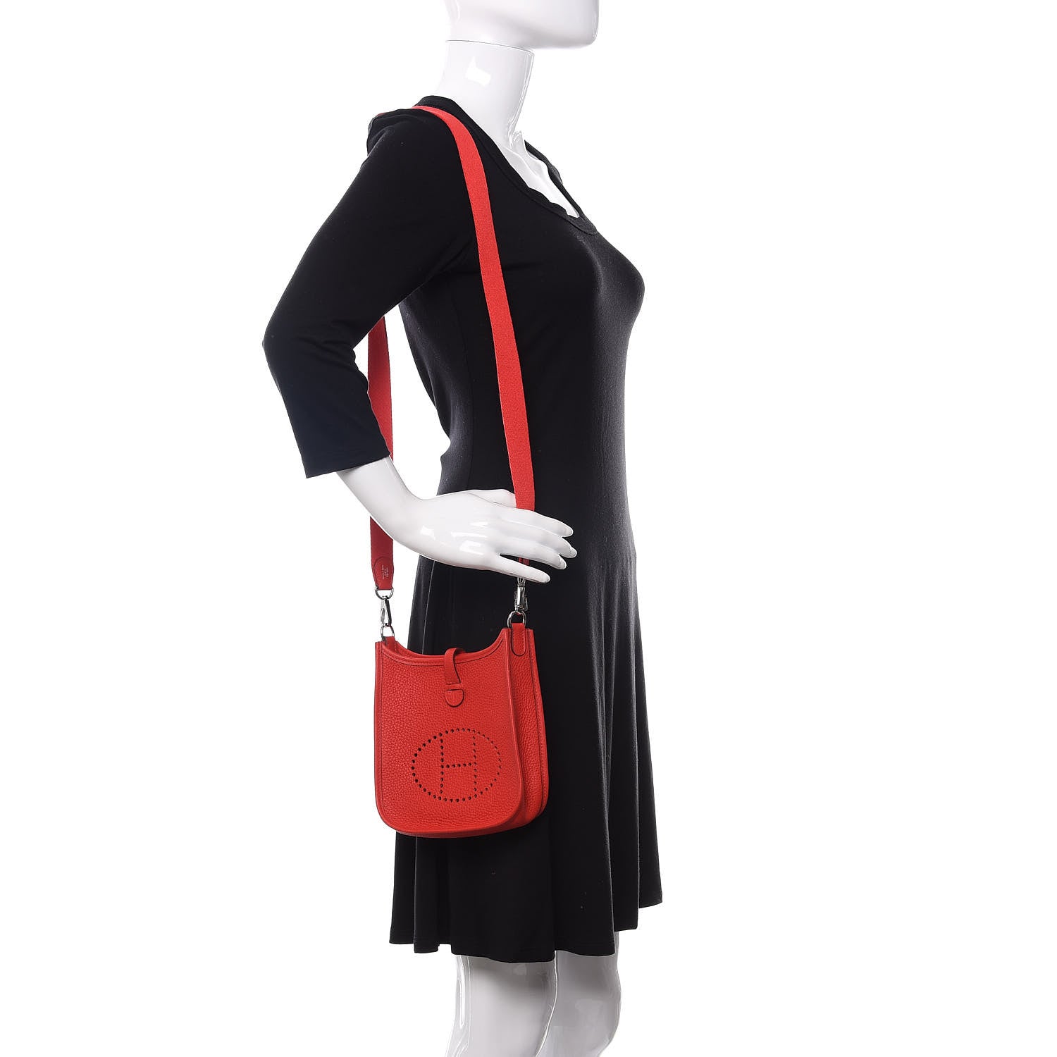 Hermes Taurillon Clemence Evelyne TPM Rouge Tomate 2 of 10