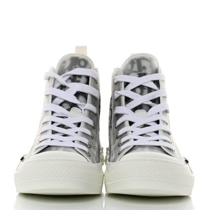 Christian Dior Technical Canvas Oblique Mens B23 High Top Sneakers 38 White Black 2 of 10