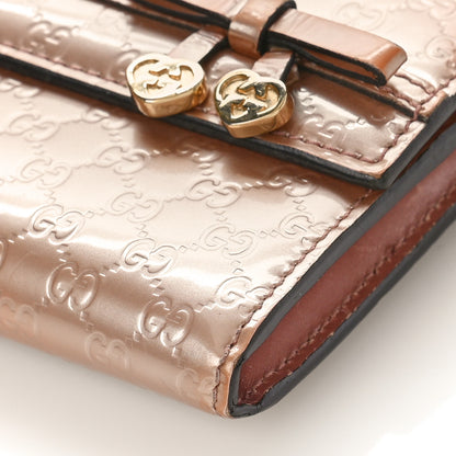 Gucci Patent Microguccissima Bow Heart Continental Wallet Pink 8 of 11