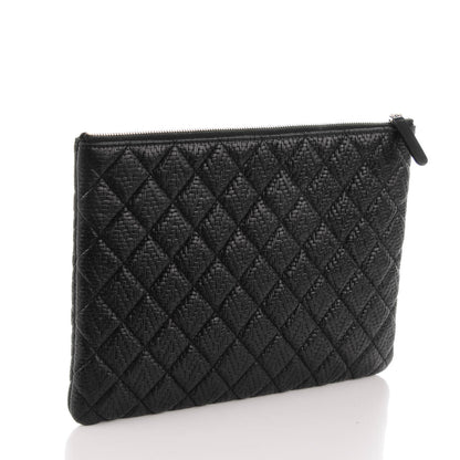 Chanel Woven Lambskin Quilted Medium Cosmetic Case Black 3 of 7