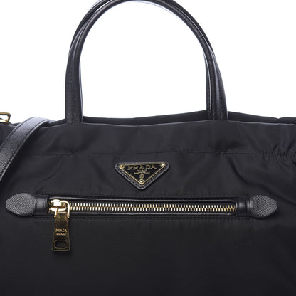 Prada Tessuto Nylon Saffiano Shopping Satchel Black 10 of 10
