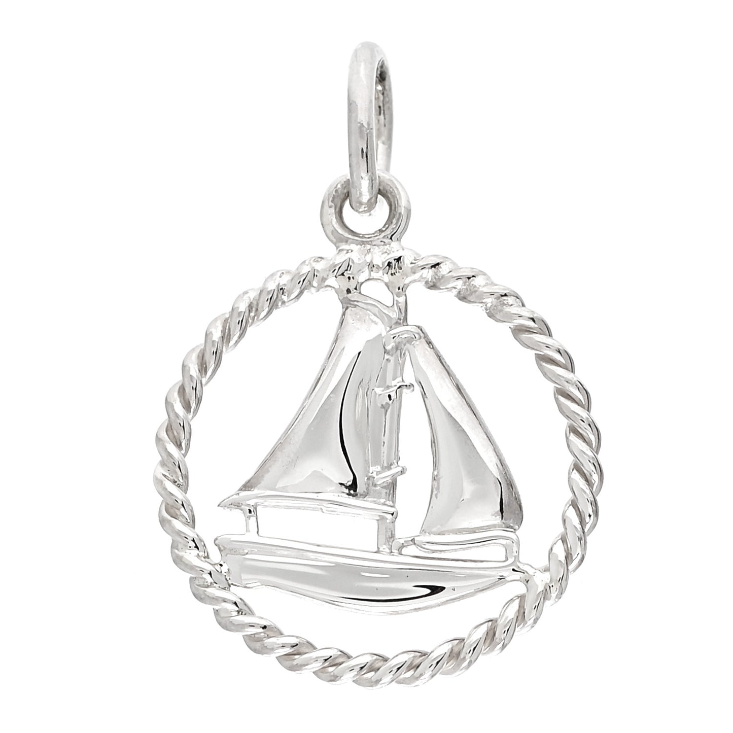 Sterling Silver Twist Sailboat Charm