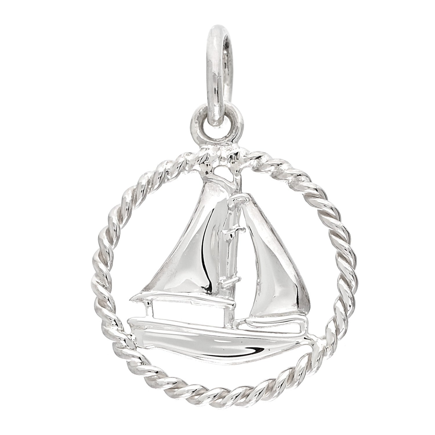 Tiffany Sterling Silver Twist Sailboat Charm 1 of 3