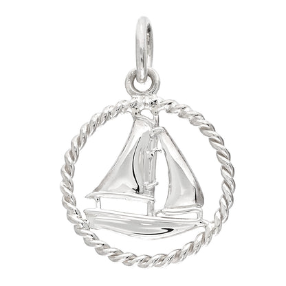 Tiffany Sterling Silver Twist Sailboat Charm 1 of 3