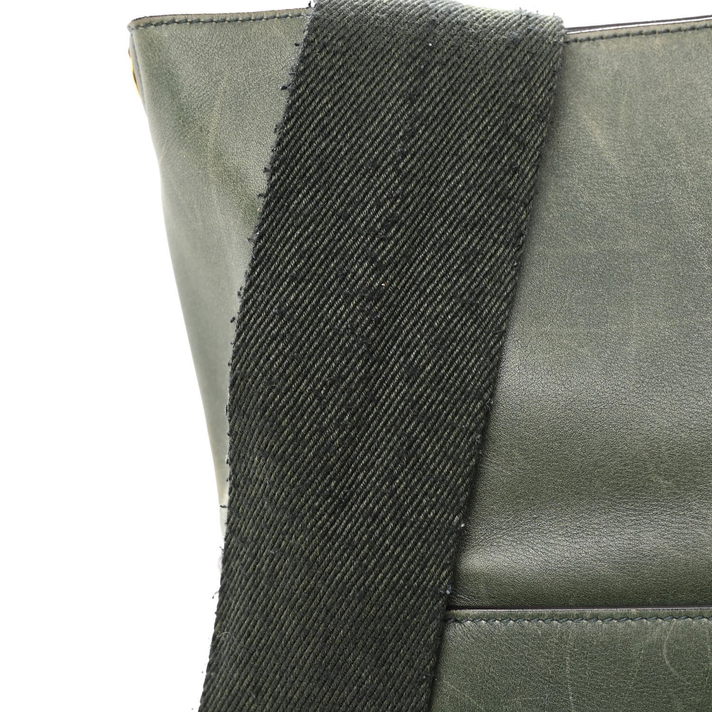 Natural Calfskin Seau Sangle Bucket Green