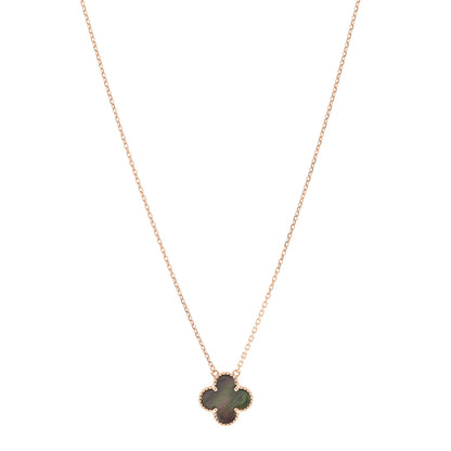 Van Cleef & Arpels 18K Yellow Gold Mother of Pearl Sweet Alhambra Pendant Necklace 1 of 6