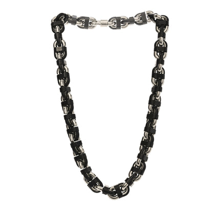 Hermes Palladium Ceramic Chaine Maillon Necklace Black 3 of 4