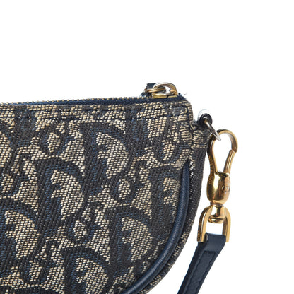 Christian Dior Monogram Mini Saddle Pochette Navy 8 of 10