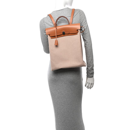 Hermes Vache Hunter Criss Viking Herbag a Dos Retourne Backpack Ecru Beige Naturel 2 of 13