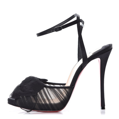 Christian Louboutin Crepe Satin Ruched Artydiva 120 Platform Sandals 40 Black 1 of 8