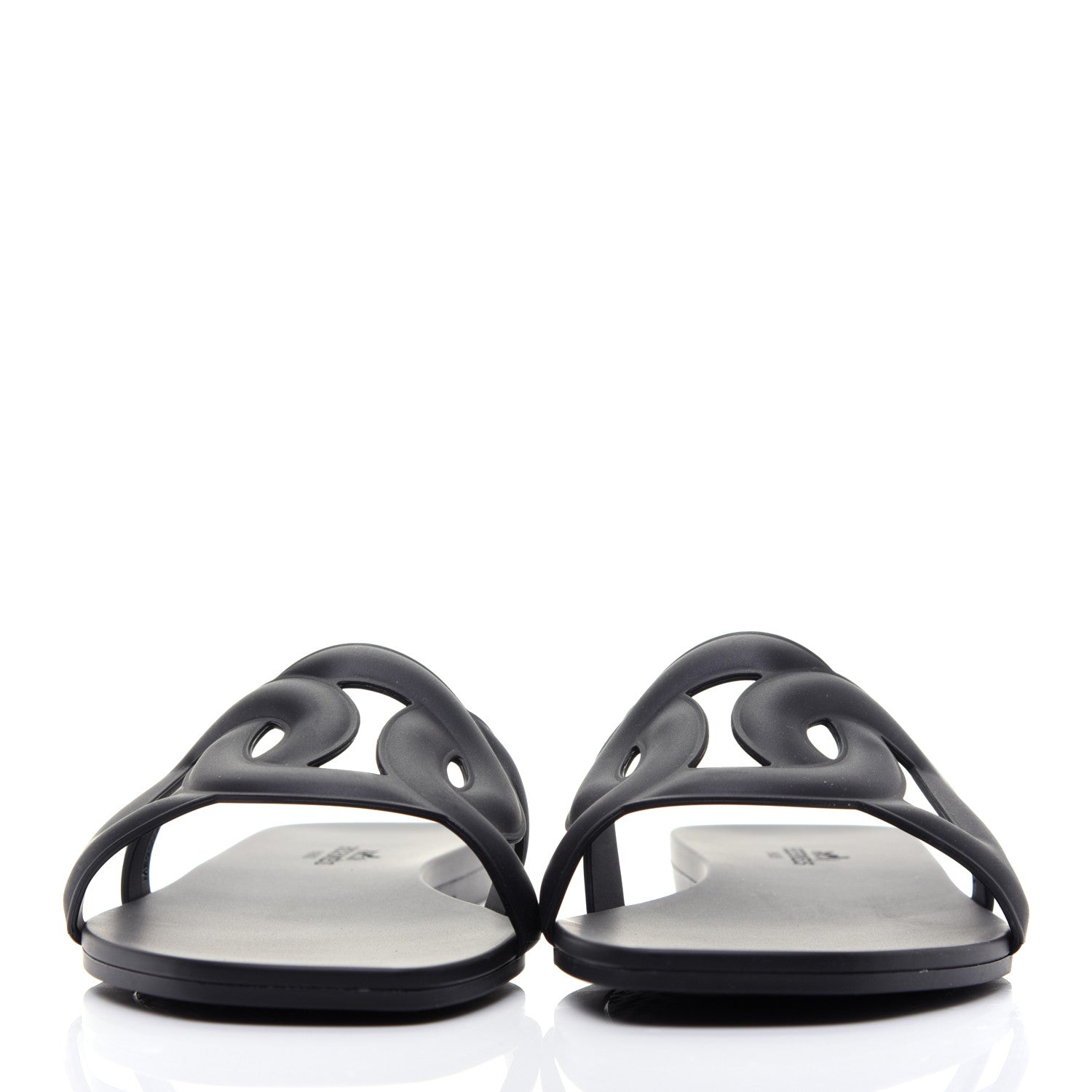 Hermes Rubber Aloha Sandals 37 Black 2 of 10