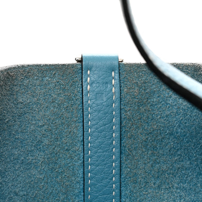 Hermes Taurillon Clemence Picotin Lock 22 MM Blue Jean 7 of 11