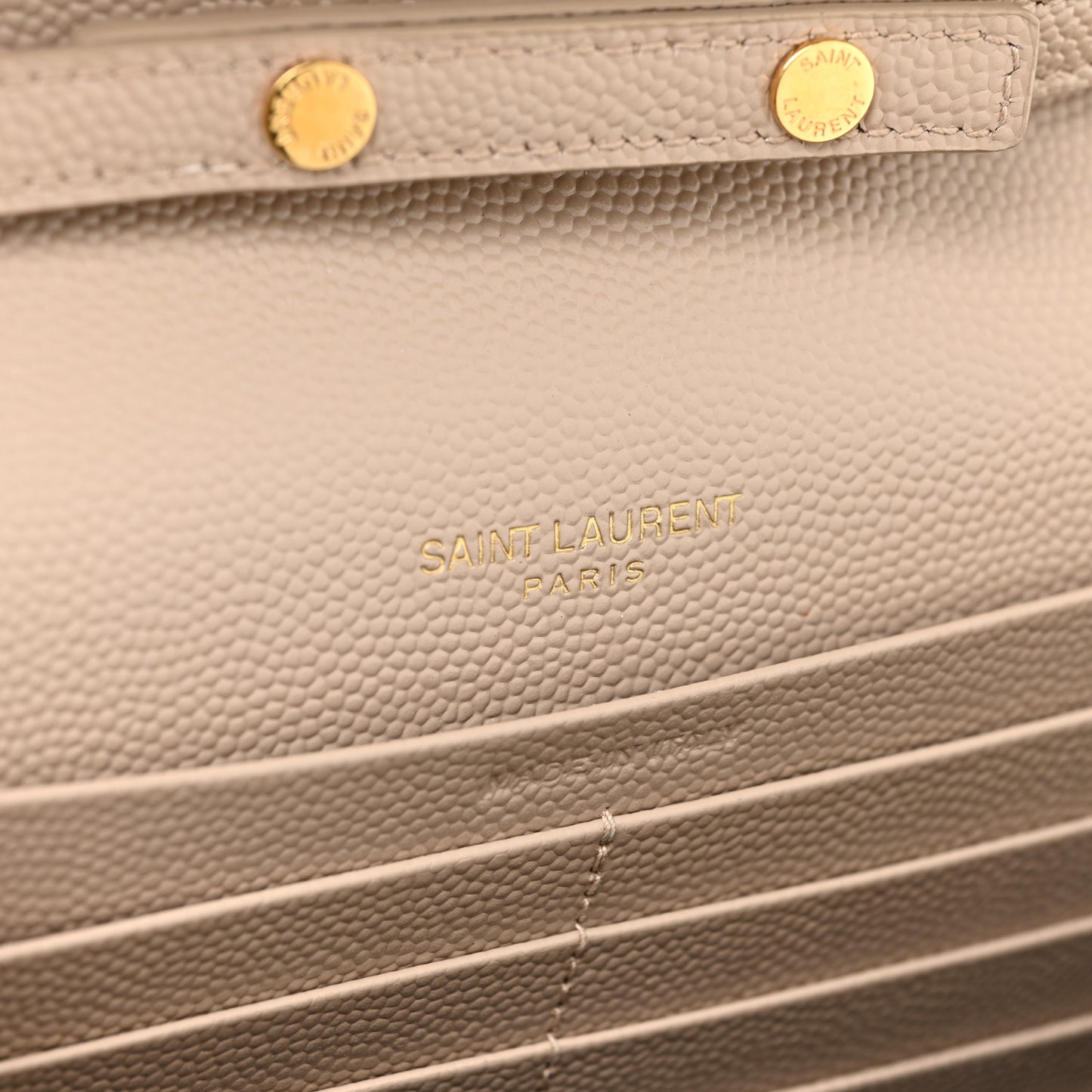 Grain De Poudre Matelasse Chevron Monogram Chain Wallet Dark Beige