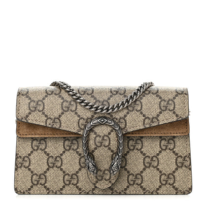 Gucci GG Supreme Monogram Super Mini Dionysus Shoulder Bag Taupe 1 of 9