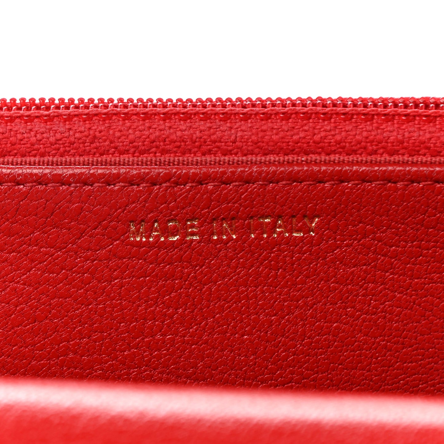 Goatskin Chevron Quilted Statement Wallet On Chain WOC Red