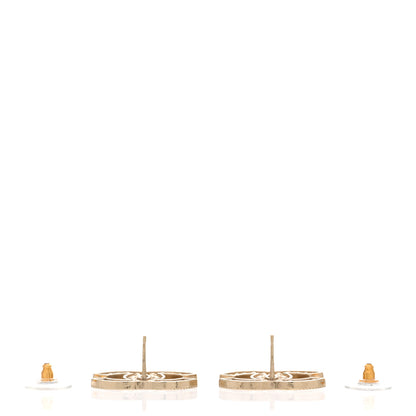 Chanel Pearl Crystal Sparkling Pearls CC Earrings Light Gold 3 of 4