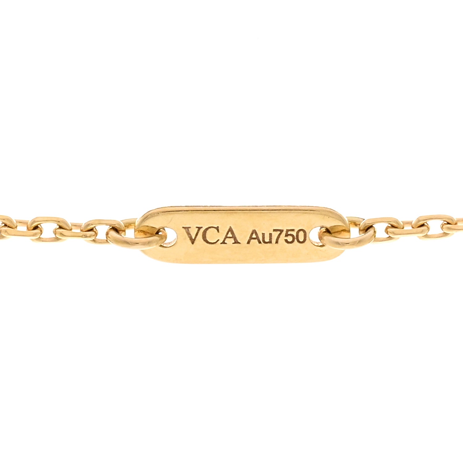Van Cleef & Arpels 18K Yellow Gold Mother of Pearl Sweet Alhambra Pendant Necklace 4 of 6