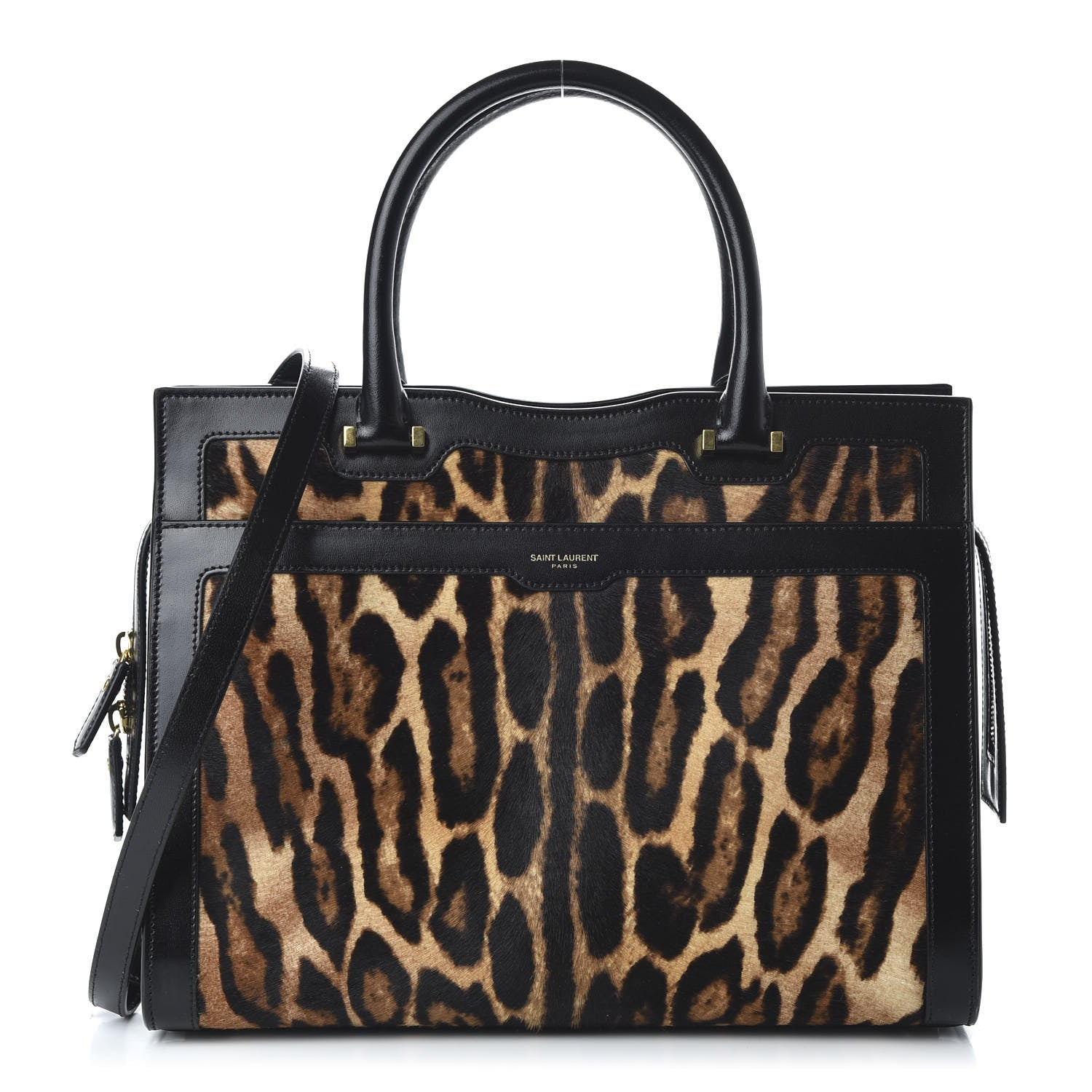 Saint Laurent Calf Hair Calfskin Monogram Medium Uptown Tote Black 1 of 10