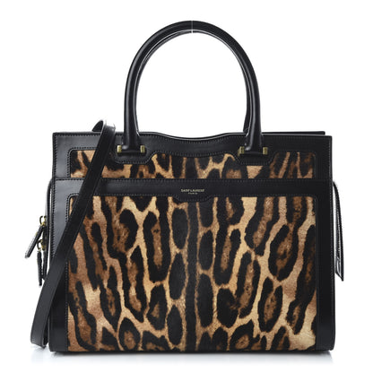 Saint Laurent Calf Hair Calfskin Monogram Medium Uptown Tote Black 1 of 10