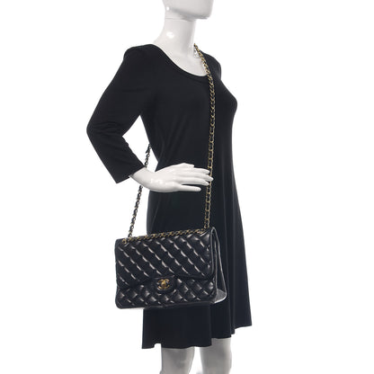 Chanel Lambskin Quilted Jumbo Double Flap Black 2 of 21