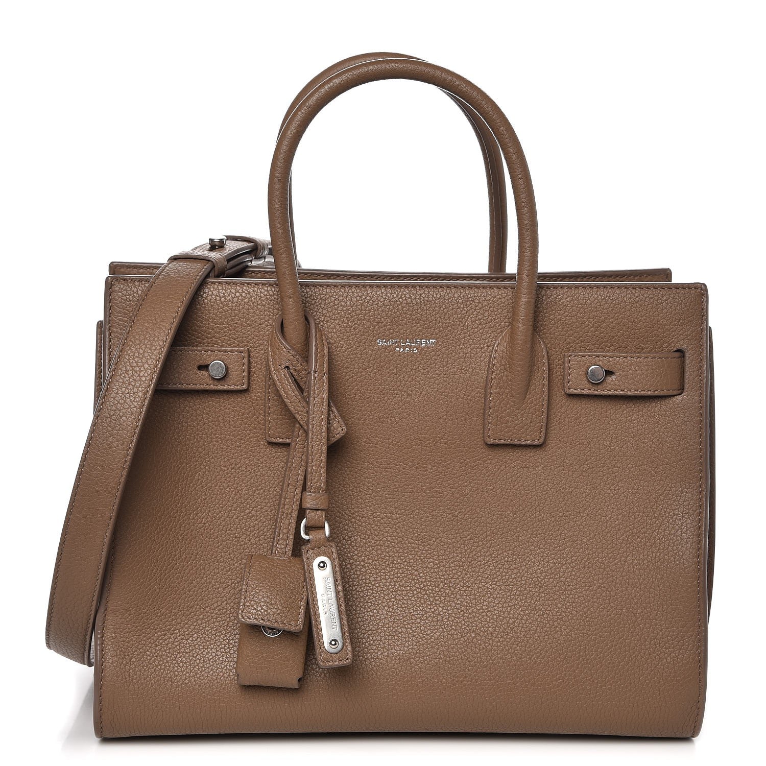 Saint Laurent Grained Calfskin Baby Sac De Jour Souple Taupe 1 of 7