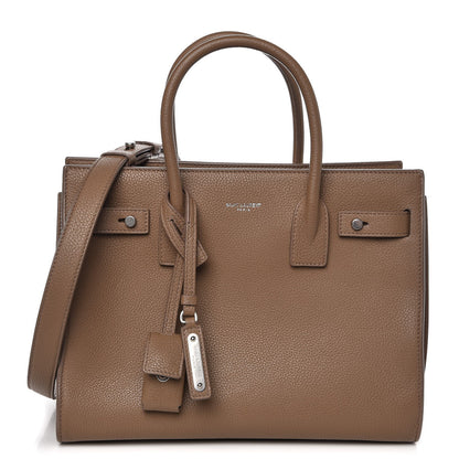 Saint Laurent Grained Calfskin Baby Sac De Jour Souple Taupe 1 of 7