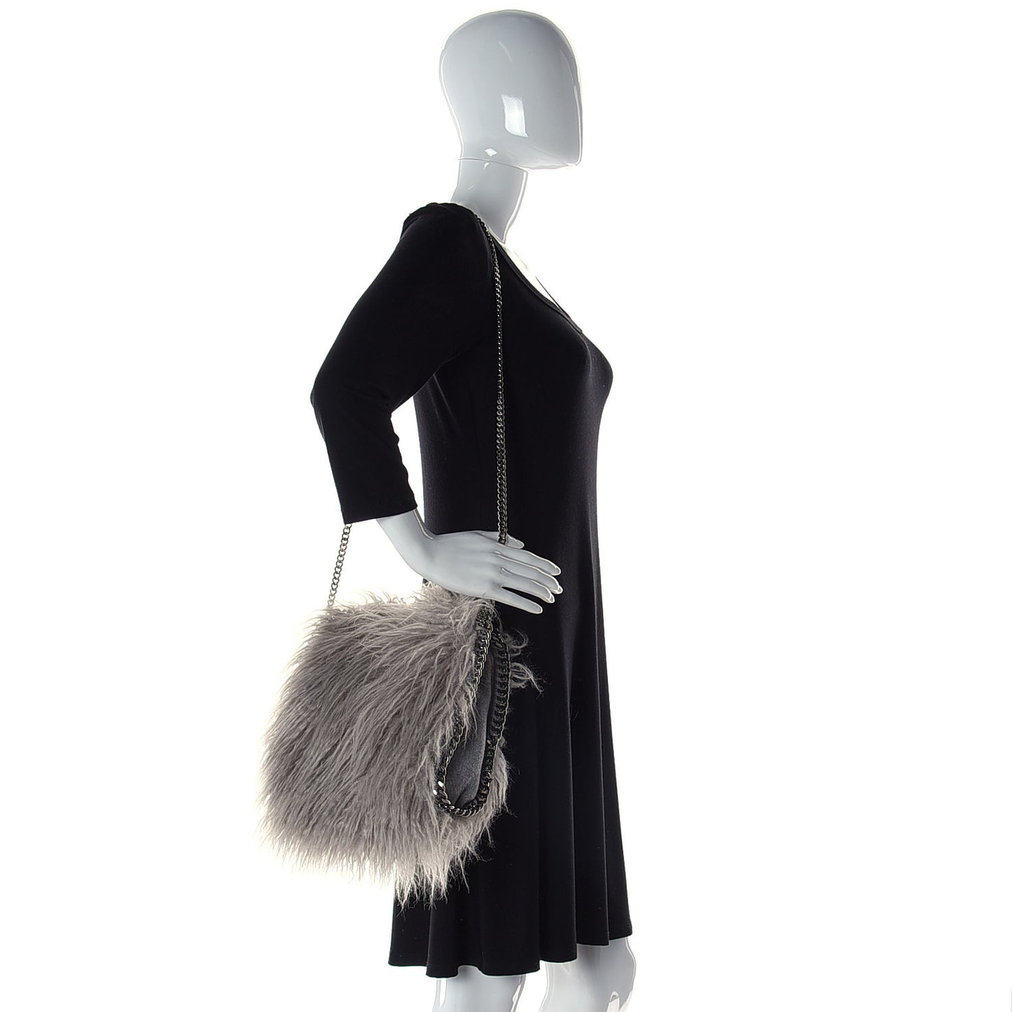 Eco Fur Mini Falabella Tote Grey