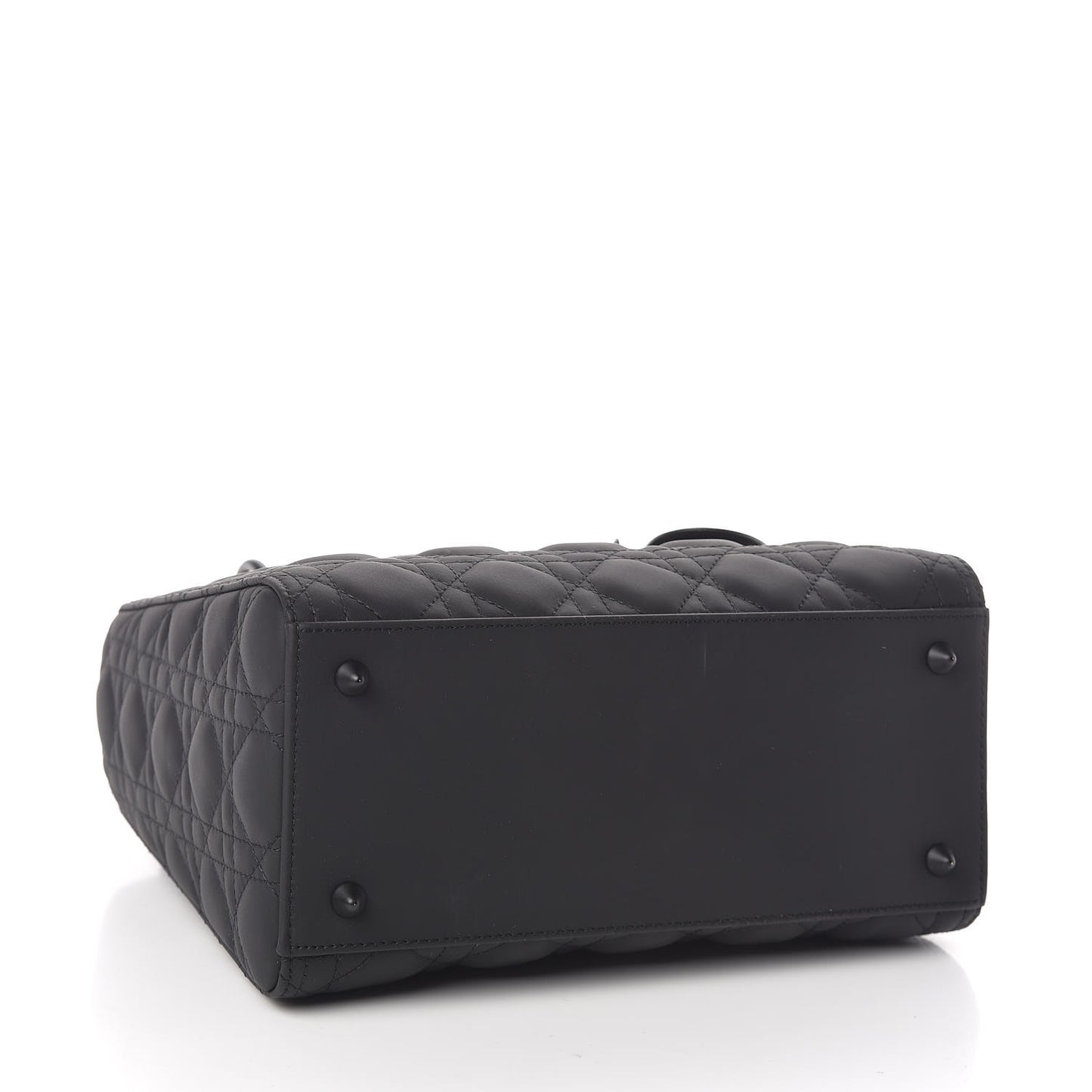 Ultra Matte Calfskin Cannage Medium Lady Dior Black