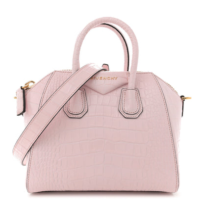 Givenchy Calfskin Crocodile Embossed Mini Antigona Pink 1 of 10