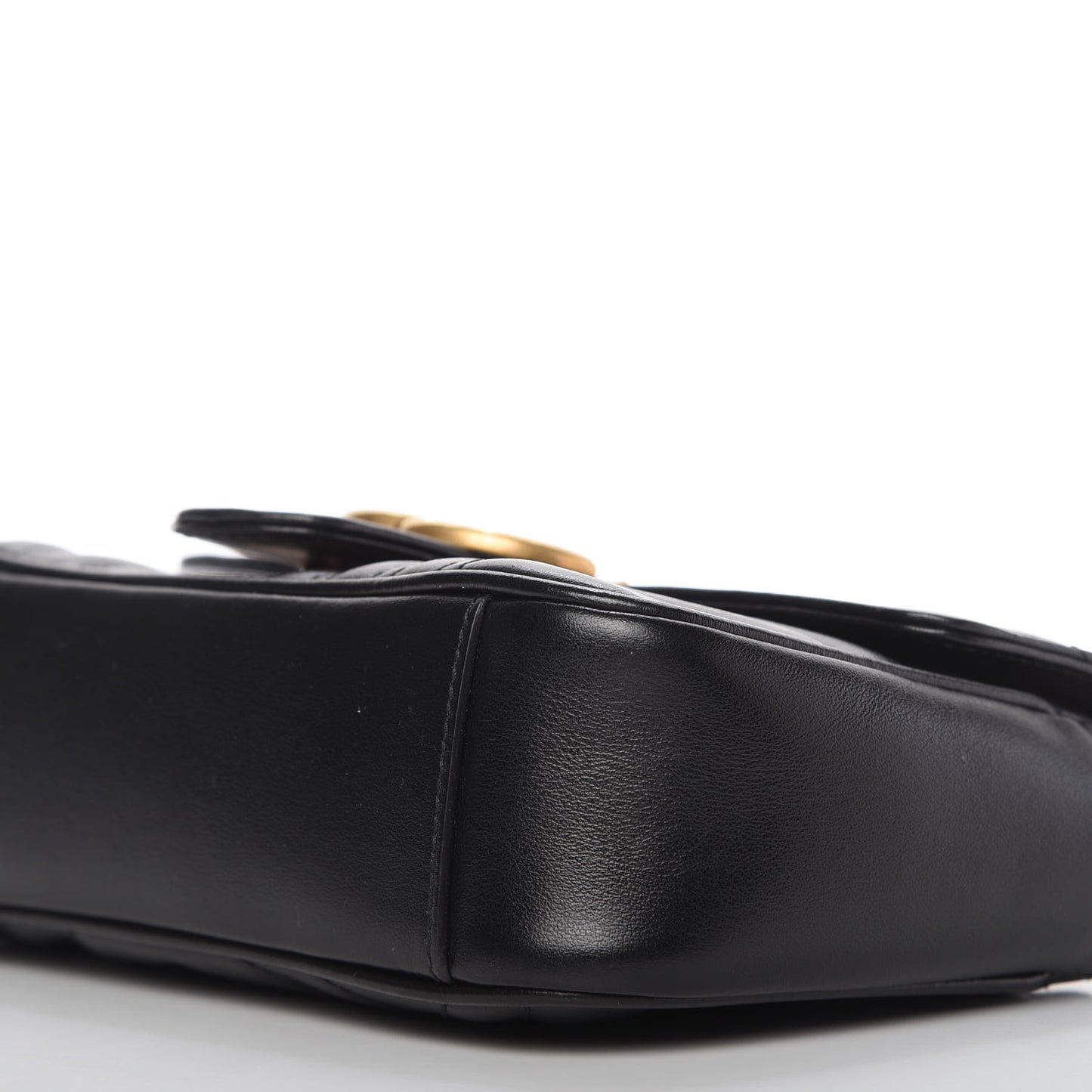 Calfskin Matelasse Mini GG Marmont Shoulder Bag Black