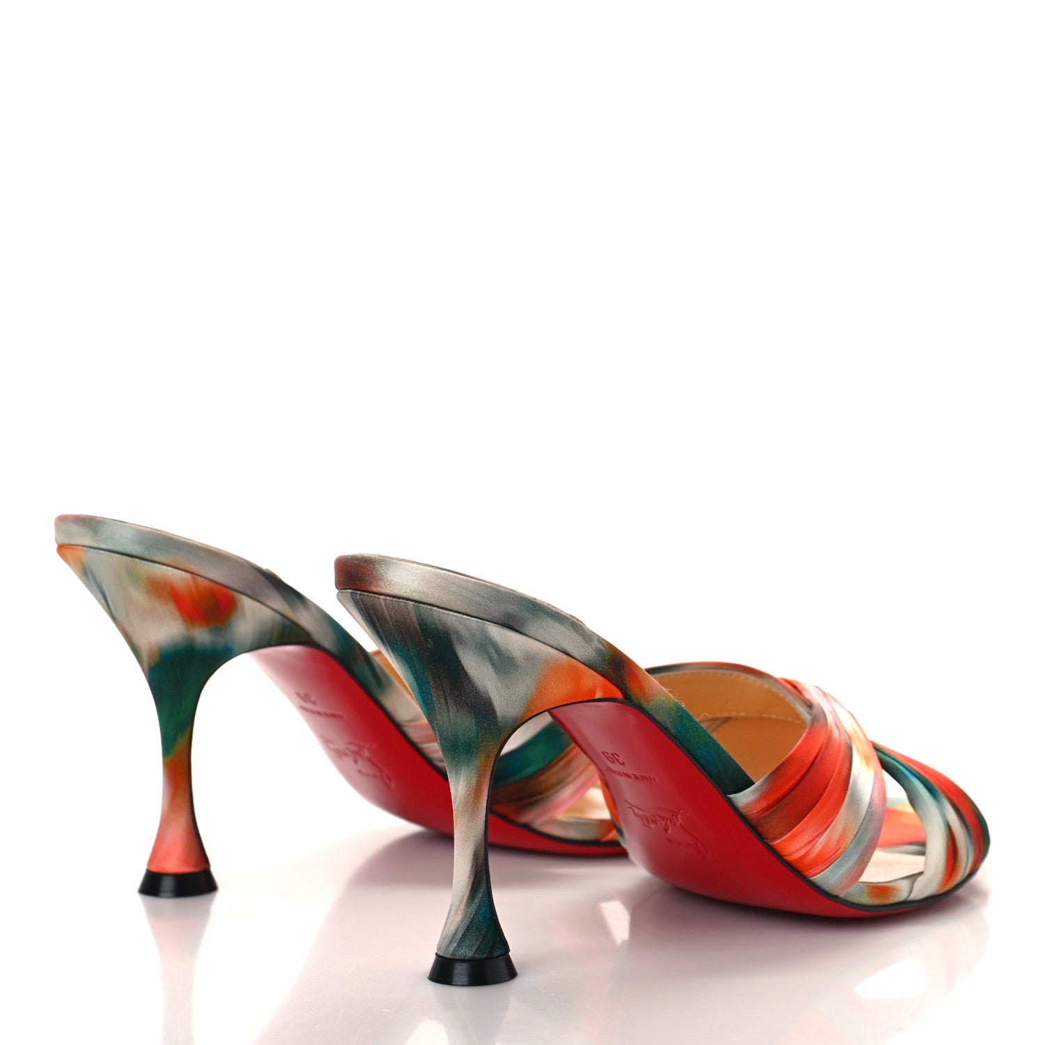 Christian Louboutin Crepe Satin Ombre Nicol Is Back 85 Slide Sandals 39 Loubi 3 of 8