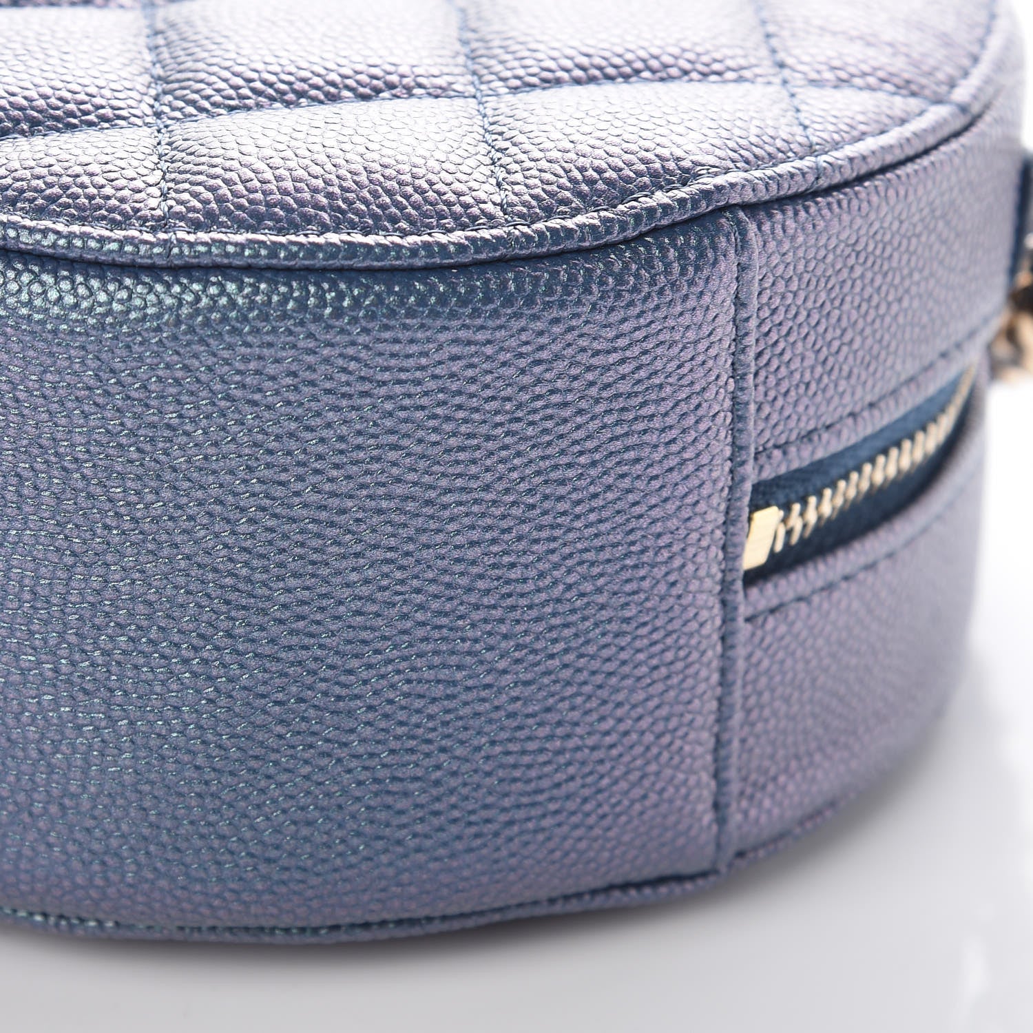 Chanel Iridescent Caviar Quilted Round Clutch With Chain Blue 9 of 10