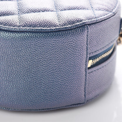 Chanel Iridescent Caviar Quilted Round Clutch With Chain Blue 9 of 10